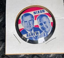 1968 RICHARD NIXON SPIRO AGNEW campaign pin pinback button political president picture