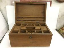 OLD VINTAGE BIG SIZE HANDMADE 17 COMPARTEMTNT HEAVY WOODEN CASH / JEWELERY BOX picture