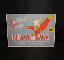 VIintage 1944 Sensational Terrific ~ FLYING CAPTAIN MARVEL ~ UNUSED Very Cool picture