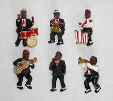 Vintage Jazz Band 6-Piece Figurines Magnet Set Swing Dixieland Black Americana picture