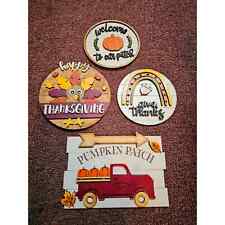 Thanksgiving handmade wooden Signs lot of 4 picture