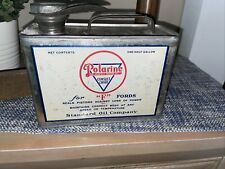 VINTAGE POLARINE STANDARD OIL FORD MOTORS 1/2 GALLON CAN - EXCELLENT CONDITION picture