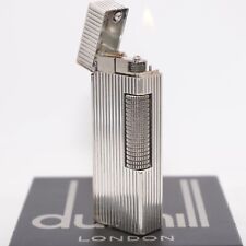 Dunhill Lighter Silver Stripe Pattern-Ultrasonically cleaned_Working picture
