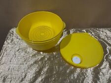 Tupperware New Beautiful Yellow Crystalwave 4Qt Bowl with Colander/Steamer picture