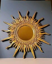 Vintage Florentine Style Ornate SUNBURST Gold Gilt Framed Mirror  picture