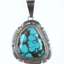 Huge Charles Johnson Navajo sterling and turquoise pendant picture