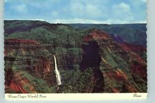 Waimea Canyon Waterfall Kauai Hawaii Postcard adverting vintage picture