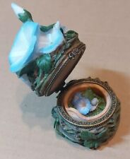 Vintage Morning Glory Flower Trinket Box Hinged Figural  picture