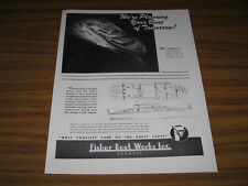 1945 Vintage Ad Fisher 53 Boats Fisher Boat Works Detroit,MI picture