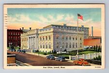 Lowell MA-Massachusetts, Post Office, c1940 Vintage Souvenir Postcard picture