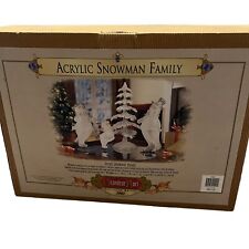 2002 Grandeur Noel Ice Skating Acrylic Snowman Family 5 Pc. Faux  Mirrored Base picture