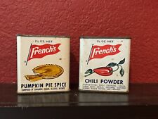 Vintage FRENCH's CHILI POWDER & Pumpkin Pie Spice TINs Advertising GRAPHICS (2) picture