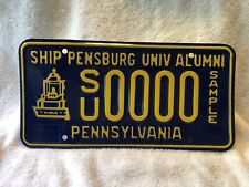 Vintage 1996 Pennsylvania Sample License Plate Shippensburg Univ Alumni picture