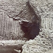 Antique 1880s Fingals Cave Staffa England North Sea Stereoview Photo Card P3368 picture