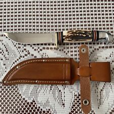 Rare Custom Western Knife W66 J Stamped With Sheath & Stag Handle Beautiful picture
