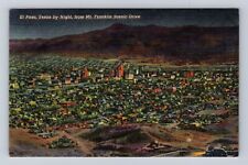 El Paso TX-Texas, Night View From Mt Franklin Scenic Drive Vintage Postcard picture