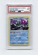 Pokémon Card Suicune Holo - Lost Thunder Cosmos Legendary Pokémon Stamp PSA 9 picture