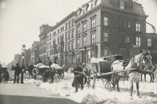 Old 4X6 Photo, 1890's Snow carts. New York City Streets Scene 79777 picture