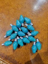 LOT of 17 vintage CHRISTMAS LIGHT BULBS general electric C7 C-7 Blue/Green picture