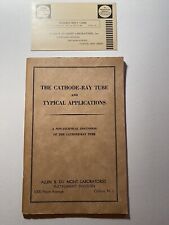 The Cathode-Ray Tube and Typical Applications, 1948, Allen B. Du Mont Labs +Card picture