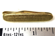 Vintage Gold Plated PEN KNIFE Functional TIE CLIP +Gold Plated Knife Blades MINT picture