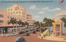  Postcard Lincoln Road + Washington Avenue Business Section Miami Beach FL  picture