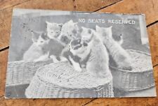 Vintage 1907 Humorous Litho Postcard Undivided Back NO SEATS RESERVED Kittens picture