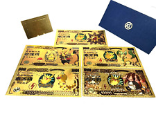 5 PC JAPANESE KL POKEMON 24K GOLD FOIL COLLECTIBLES w/COA NIPPON GINKO picture