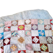 Vintage Quilt FeedSack Squares Handmade Patchwork  20s 30s Diamond Antique picture