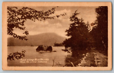 Road Along Blue Mt. Lake, Blue Mt in the Distance - Vintage Postcard - Posted picture