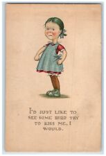 c1910's Angry Girl I'd Just Like To See Some Bird Twelvetrees Antique Postcard picture