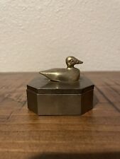 Vintage Solid Brass Duck Trinket Box *Beautiful* picture