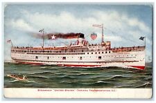c1910 Steamship United States Indiana Transportation Company Hammond IN Postcard picture