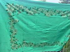 Vintage green poinsettia Christmas tablecloth 60 x 102 picture