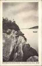 New Meadows River Bath Maine ME Bear Island's Rocky Shore Vintage Postcard picture