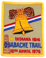Vintage 10th Anniversary Bicentennial Ouabache Trail Patch Fort Wayne Indiana IN picture