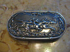 Antique Match Safe w/ Equestrian / Horse Racing Decoration picture
