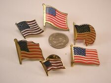 6 lot American Flags Vintage Tie Tack Lapel Pin stars stripes n10 picture