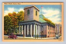 Boston MA-Massachusetts, King's Chapel, Antique, Vintage Souvenir Postcard picture