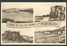 1950s Postcard LOVE to All at HOME from PORTRUSH Dunluce Castle Sands&WhiteRocks picture
