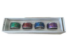 Pier 1 Exclusive Vintage Glitter Napkin Rings In Original Box, Set of 4 picture