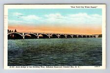 Ashokan Reservoir NY-New York, Arch Bridge, Dividing Weir Vintage c1949 Postcard picture