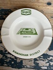 Rare Vintage Texaco Birmingham District Ashtray 5.5”  Diameter Green White picture