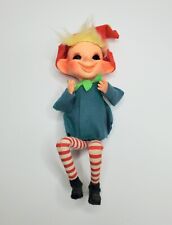 Vintage Christmas Pixie Elf Knee Hugger JAPAN Plastic Tree Felt picture