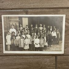 1912 One Room Schoolhouse Class Photo Antique Picture Second Grade picture