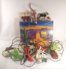 Christmas Lights Blazin' Trails Cowboy Set Primal Lite With Box Vintage Holiday picture
