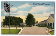 Magnolia Arkansas AR Postcard Peace Court Highway East Exterior Building c1940 picture