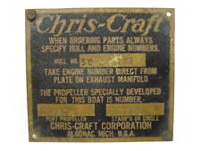 Chris-Craft Boat Brass Hull Tag Plate Plaque Algonac Michigan Vintage picture