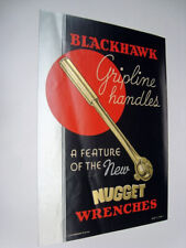 Circa 1930s Blackhawk Nugget Wrenches Gripline Handles Sign picture