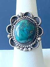 NATIVE AMERICAN 925 STERLING SILVER AND  TURQUOISE RING SIZE 7 picture